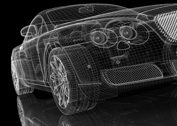 3D-model van de auto — Stockfoto