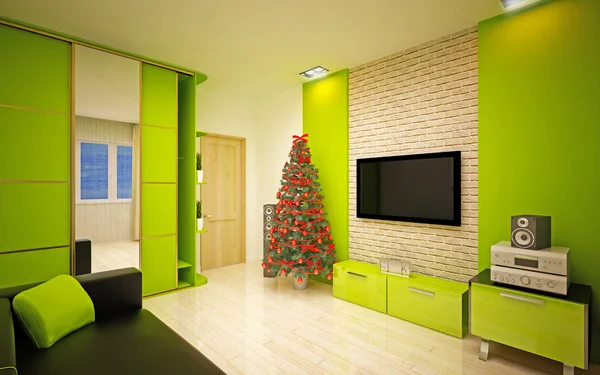 Vánoční interiér — Stock fotografie
