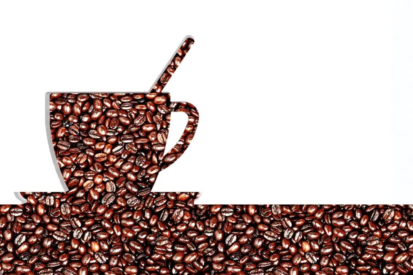 Kopje koffie en koffie bonen — Stockfoto