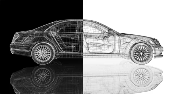 Модель автомобиля 3D — стоковое фото