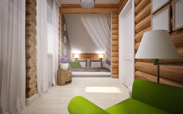 Interior da casa de madeira — Fotografia de Stock