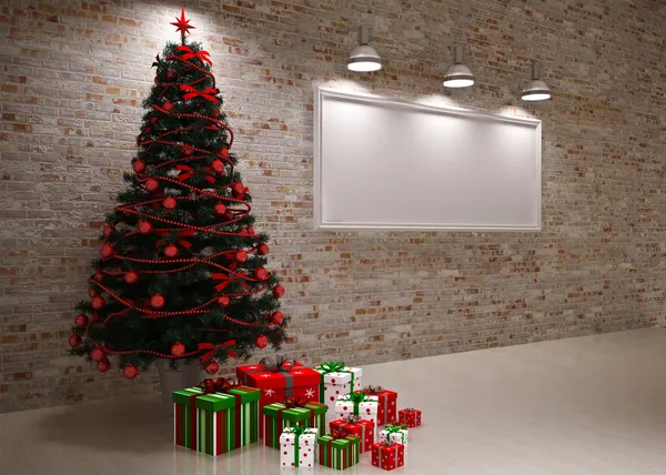 壁にクリスマス バナー — ストック写真