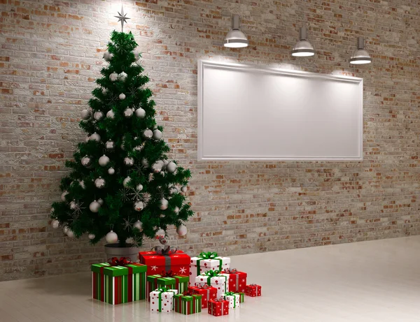 Weihnachtsbanner an der Wand — Stockfoto