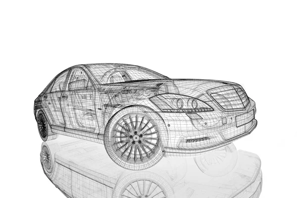 汽车 3d 模型 — 图库照片