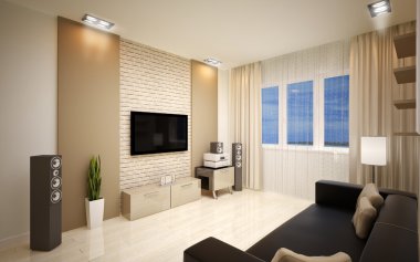 iç tasarım. Modern oturma odası