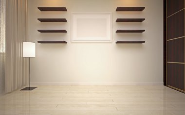 İç tasarım. Modern boş oturma odası