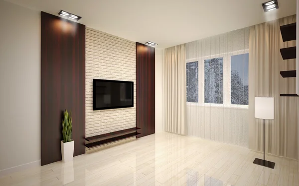 Design de interiores. Sala de estar moderna vazia — Fotografia de Stock