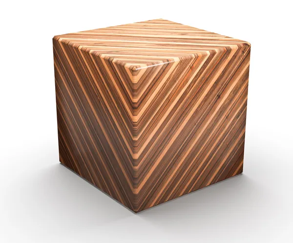 木製の幾何学的図形キューブ — ストック写真