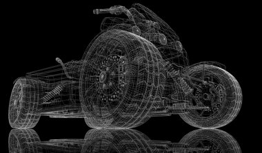 Quad bisiklet, motosiklet, 3d modeli