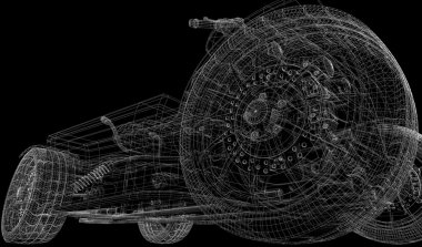 Quad bisiklet, motosiklet, 3d modeli