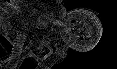 Quad bisiklet, motosiklet, 3d modeli