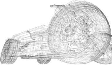 Quad bisiklet, motosiklet, 3d modeli