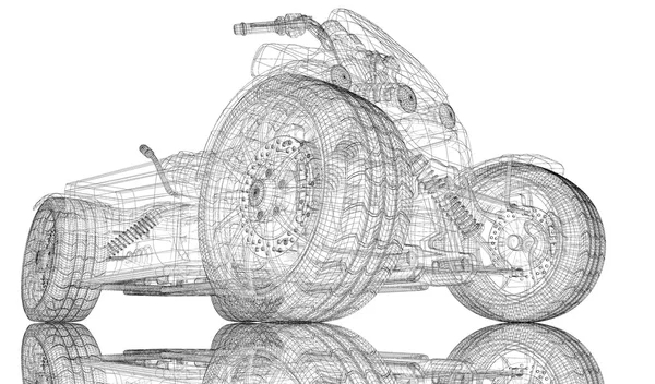 Quad bike, motocicleta, modelo 3D — Fotografia de Stock