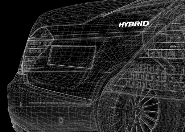 Hybride auto 3D-model — Stockfoto