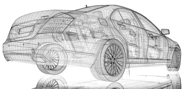 Araba 3d modeli — Stok fotoğraf