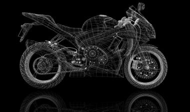fiets, motorfiets, 3D-model