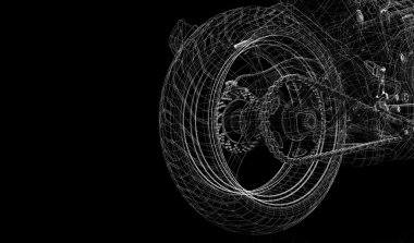 fiets, motorfiets, 3D-model