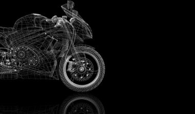 fiets, motorfiets, 3D-model