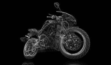 fiets, motorfiets, 3D-model