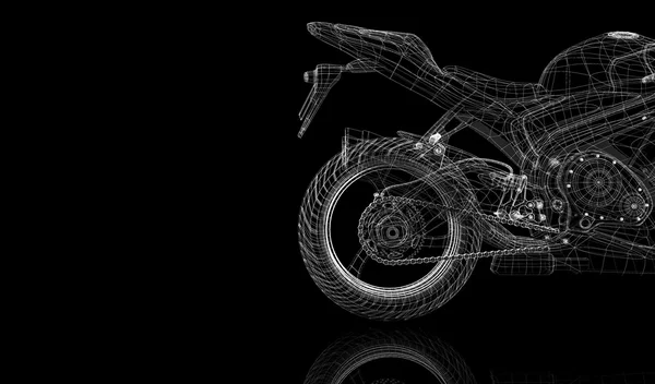 Fahrrad, Motorrad, 3D-Modell — Stockfoto