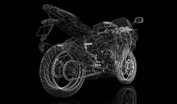 Kolo, motocykl, 3d model — Stock fotografie