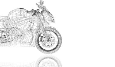 fiets, motorfiets, 3D-model