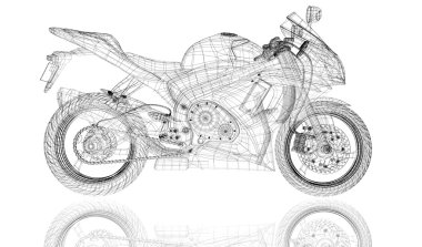 fiets, motorfiets, 3D-model
