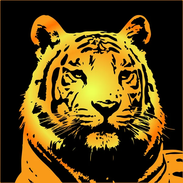 Тигриный портрет — стоковый вектор