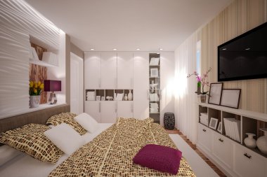 modern tarzda iç yatak odası