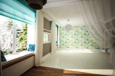 Interior room empty in modern style clipart