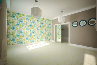 iç odası modern tarzda boş