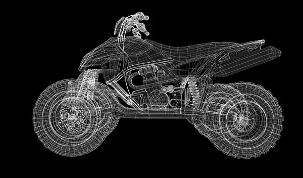 クワッド バイク、オートバイ、3 d モデル — ストック写真
