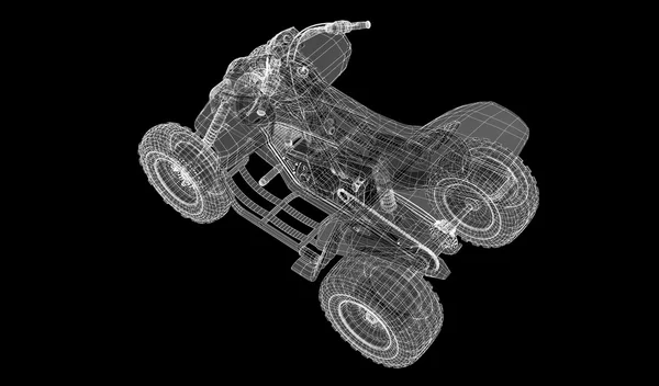 Quad motor, motorkerékpár, 3D-s modell — Stock Fotó