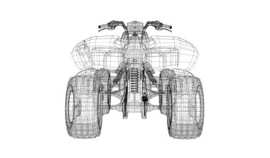 Quad bisiklet, motosiklet, 3d modeli