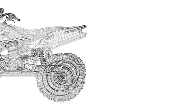 Quad bisiklet, motosiklet, 3d modeli — Stok fotoğraf