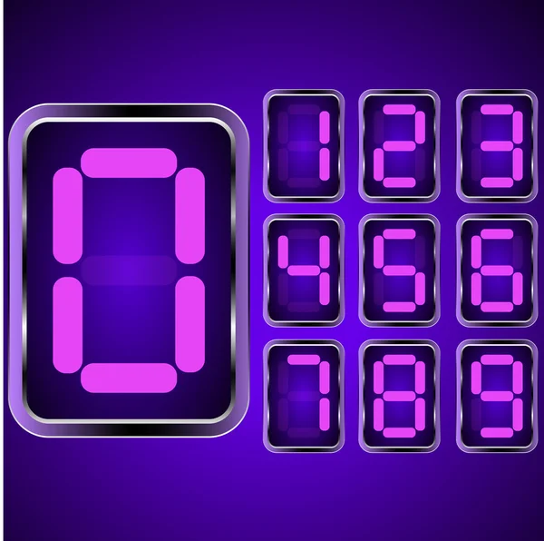 Digital Clock . Digital Uhr Nummer — Stock Vector