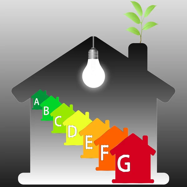 Épületek energetikai teljesítményét skála — Stock Vector