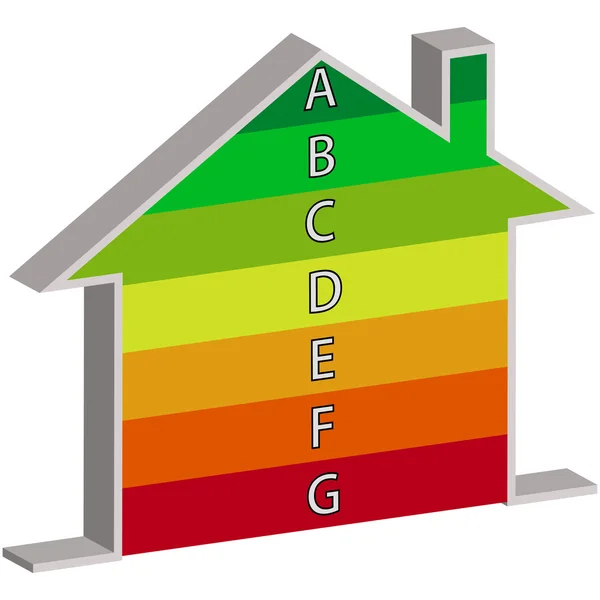 Épületek energetikai teljesítményét skála — Stock Vector