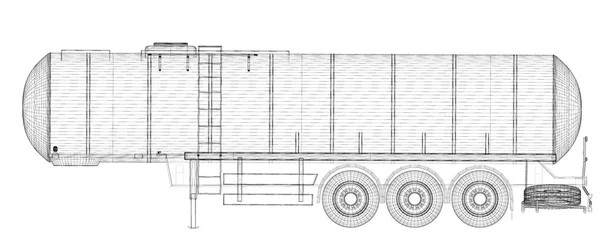 Samochód ciężarowy cysterna na białym tle — Zdjęcie stockowe