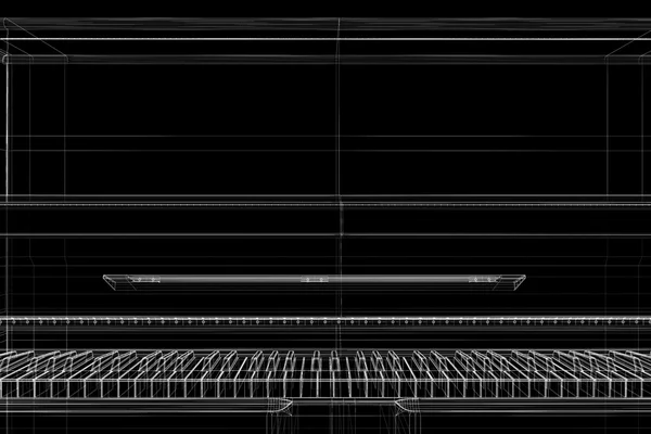 Antieke piano met pad — Stockfoto