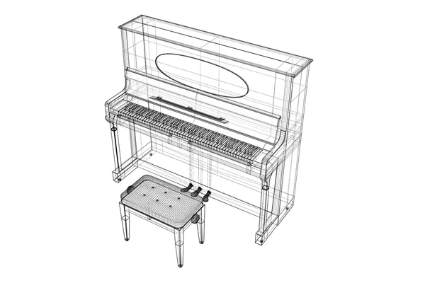 Античное фортепиано с дорожкой — стоковое фото