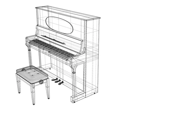 Antikt piano med sökvägen — Stockfoto