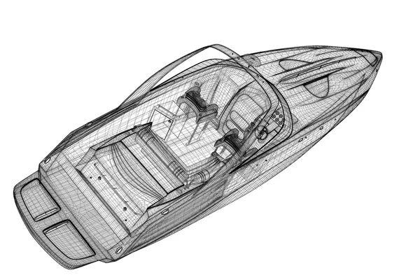 Motorbåt, fortkörning motorbåtar — Stockfoto