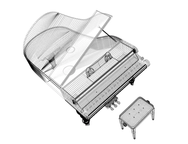 경로 함께 고 대 그랜드 피아노 — 스톡 사진