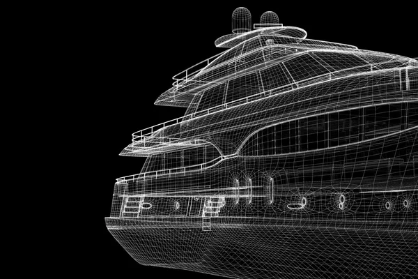 Luksusowy Jacht motorowy — Zdjęcie stockowe