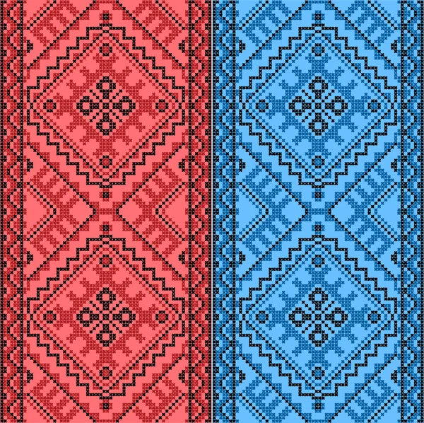Embroidery.Ukrainian National ornament - Stok Vektor