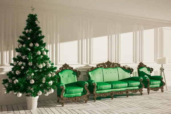 Kerstmis klassieke interieur — Stockfoto
