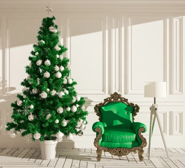 Vánoční klasický interiér — Stock fotografie