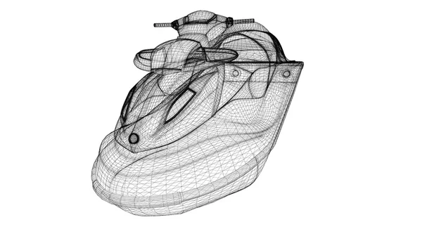 Vista frontal isolada de Jetski — Fotografia de Stock