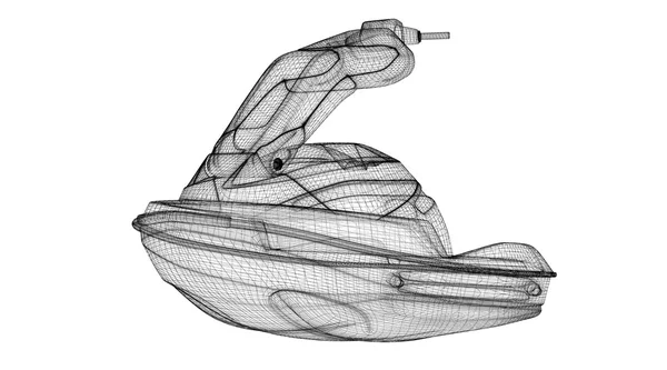 分離されたジェット スキー ビュー — ストック写真